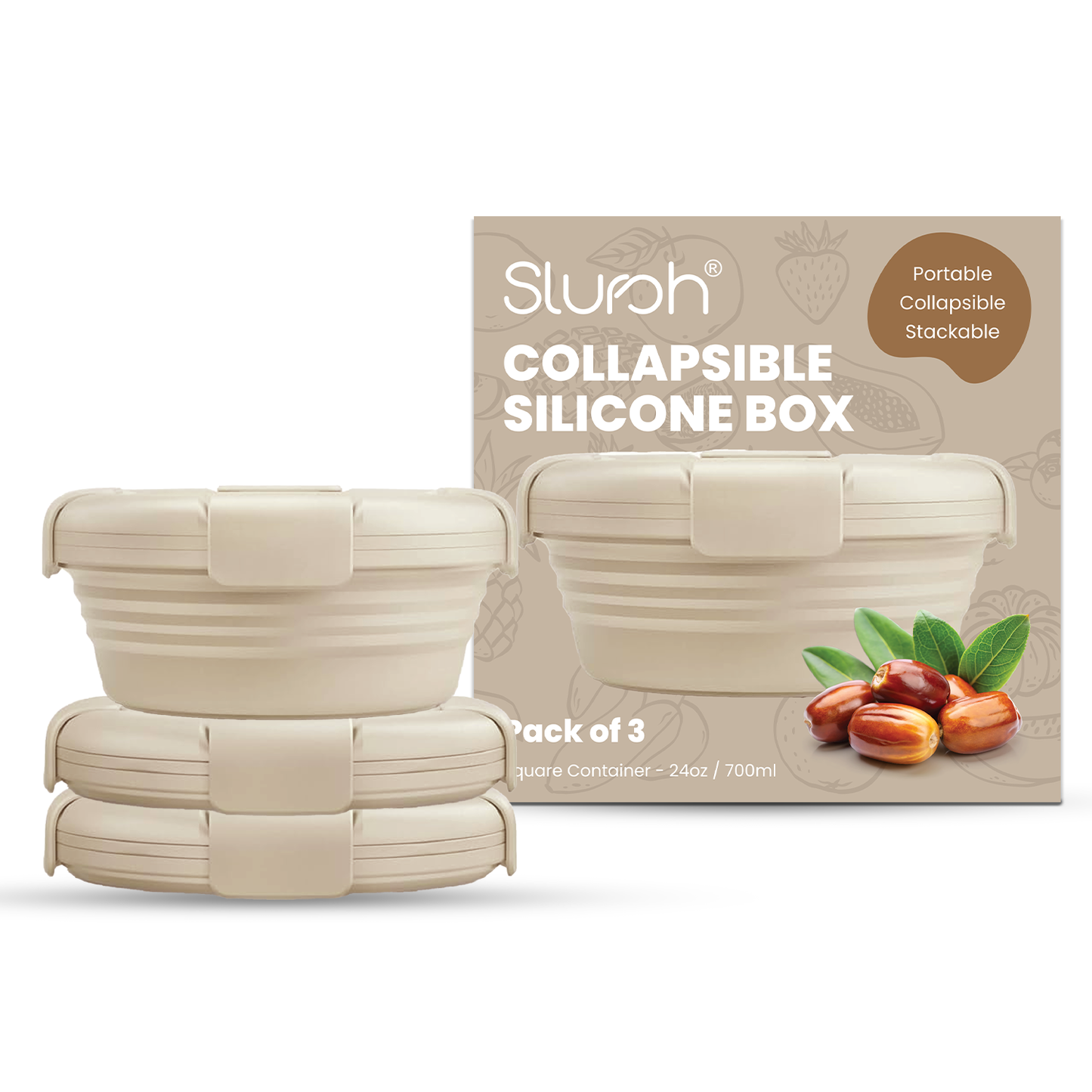 Collapsible Silicone Box (Pack of 3)